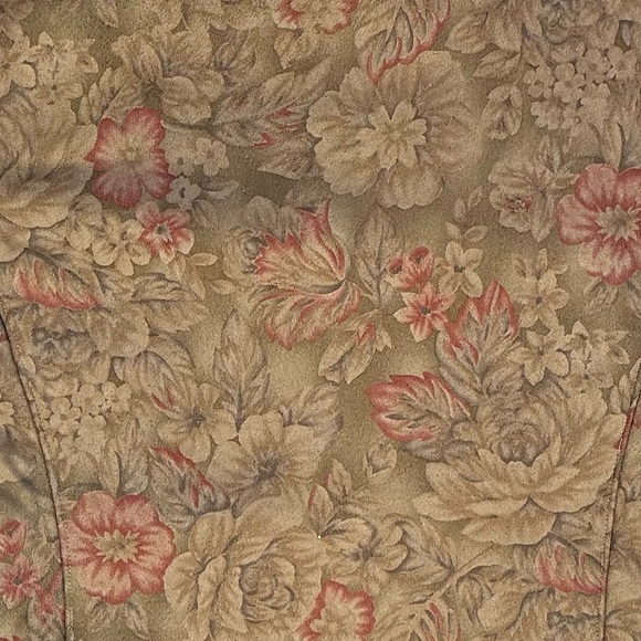 Coldwater Creek Faux Suede and Fur Floral Print Jacket Coat - Picture 6 of 11